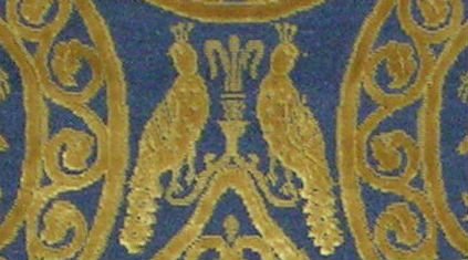 Velvet 3509 | Peacocks and fountain | Tessitura Bevilacqua